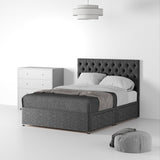 Farrow-Diamond-48HB-Divan-Linen-Look-SD-SK-4-Drawers-Linen-Charcoal from Roseland Furniture