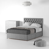 RFBTFH-D-4D-SS---Farrow-Diamond-48HB-Divan-Linen-Look-SD-K-4-Drawers-Linen-Silver---Life2 from Roseland Furniture