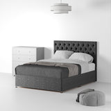 Farrow-Diamond-48HB-Divan-Linen-Look-SD-SK-No-Storage-Linen-Charcoal Life1 from Roseland Furniture