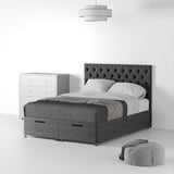 Farrow-Diamond-48HB-Divan-Linen-Look-SD-SK-Ottoman-Linen-Charcoal from Roseland Furniture