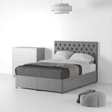 RFBTFH-SK-2D-SS---Farrow-Diamond-48HB-Divan-Linen-Look-SK-2-Drawer-Linen-Silver---Life2 from Roseland furniture