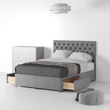 RFBTFH-SK-2D-SS---Farrow-Diamond-48HB-Divan-Linen-Look-SK-2-Drawer-Linen-Silver---Life2 from Roseland furniture