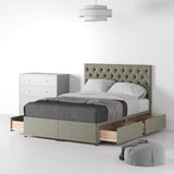 RFBTFH-SK-4D-SM---Farrow-Diamond-48HB-Divan-Linen-Look-SK-4-Drawers-Linen-Mink---Life2 from Roseland Furniture