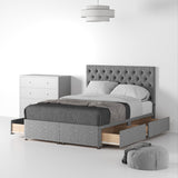 RFBTFH-SK-4D-SS---Farrow-Diamond-48HB-Divan-Linen-Look-SK-4-Drawers-Linen-Silver---Life2 from Roseland Furniture