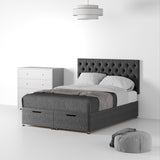 Farrow-Diamond-26HB-Ottoman Linen-Look SD-SK-Linen-Charcoal from Roseland Furniture