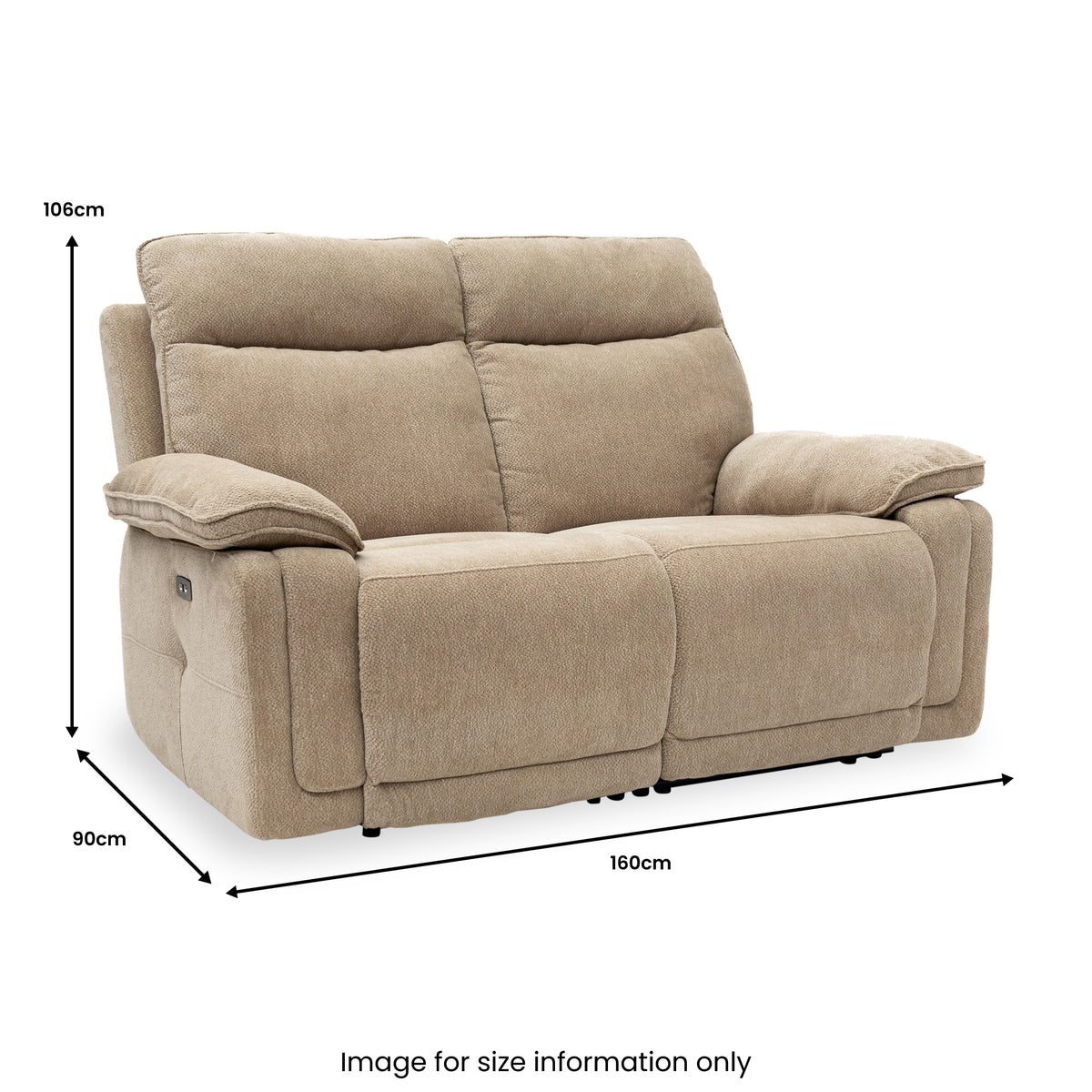 Adrian-fabric-2-seater-electric-recliner-sofa-camel from Roseland Furniture