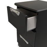 Beckett Black 3 Drawer Bedside Table by Roseland Furniture