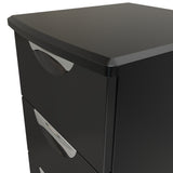 Beckett Black 3 Drawer Bedside Table by Roseland Furniture