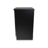 Beckett Black 3 Drawer Bedside Table by Roseland Furniture