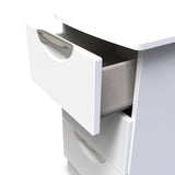 Beckett White 3 Drawer Bedside Table by Roseland Furniture