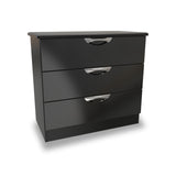 Beckett Black Gloss 3 Drawer Chest from Roseland