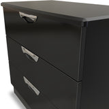 Beckett Black Gloss 3 Drawer Chest from Roseland