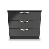 Beckett Black Gloss 3 Drawer Chest from Roseland