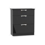 Beckett Black Gloss 3 Drawer Deep Chest from Roseland Furniture