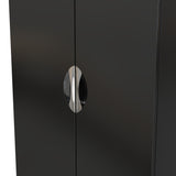 Beckett Black Gloss 2 Door Wardrobe by Roseland Furniture