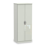 Beckett Cream Gloss 2 Door Wardrobe by Roseland Furniture