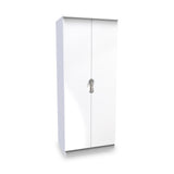 Beckett White Gloss 2 Door Wardrobe by Roseland Furniture