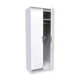 Beckett White Gloss 2 Door Wardrobe by Roseland Furniture