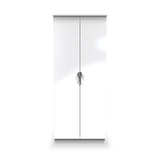 Beckett White Gloss 2 Door Wardrobe by Roseland Furniture