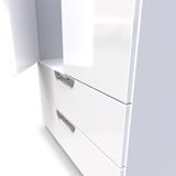 Beckett White Gloss 2 Door 2 Drawer Wardrobe by Roseland Furniture