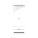 Beckett White Gloss 2 Door 2 Drawer Wardrobe by Roseland Furniture