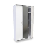 Beckett White Gloss Triple Mirror Wardrobe from Roseland