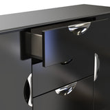 Beckett Black Gloss 2 Door 3 Drawer Sideboard by Roseland Furniture