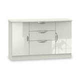 Beckett Cream Gloss 2 Door 3 Drawer Sideboard by Roseland Furniture