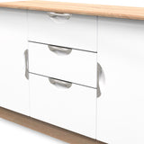 Beckett White Gloss & Light Wood 2 Door 3 Drawer Sideboard by Roseland Furniture