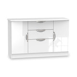 Beckett White Gloss 2 Door 3 Drawer Sideboard by Roseland Furniture