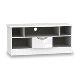 Beckett White Gloss 1 Drawer TV Unit by Roseland Furniture