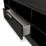 Beckett Black Gloss Wide TV Unit by Roseland Furniture