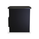 Beckett Black Gloss 1 Drawer with Open Shelf Lamp Table by Roseland Furniture