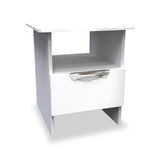 Beckett Gloss 1 Drawer with Open Shelf Lamp Table from Roseland Furniture