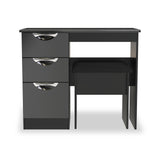 Beckett Black Gloss Dressing Table with Stool from Roseland