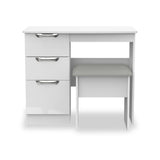 Beckett White Gloss Dressing Table with Stool from Roseland