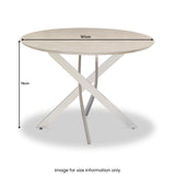 Lewis White Round Dining Table white marble effect top