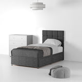 Farrow-Cube-48HB-Divan-Linen-Look-SS-S-2-Drawers-Linen-Charcoal from Roseland Furniture