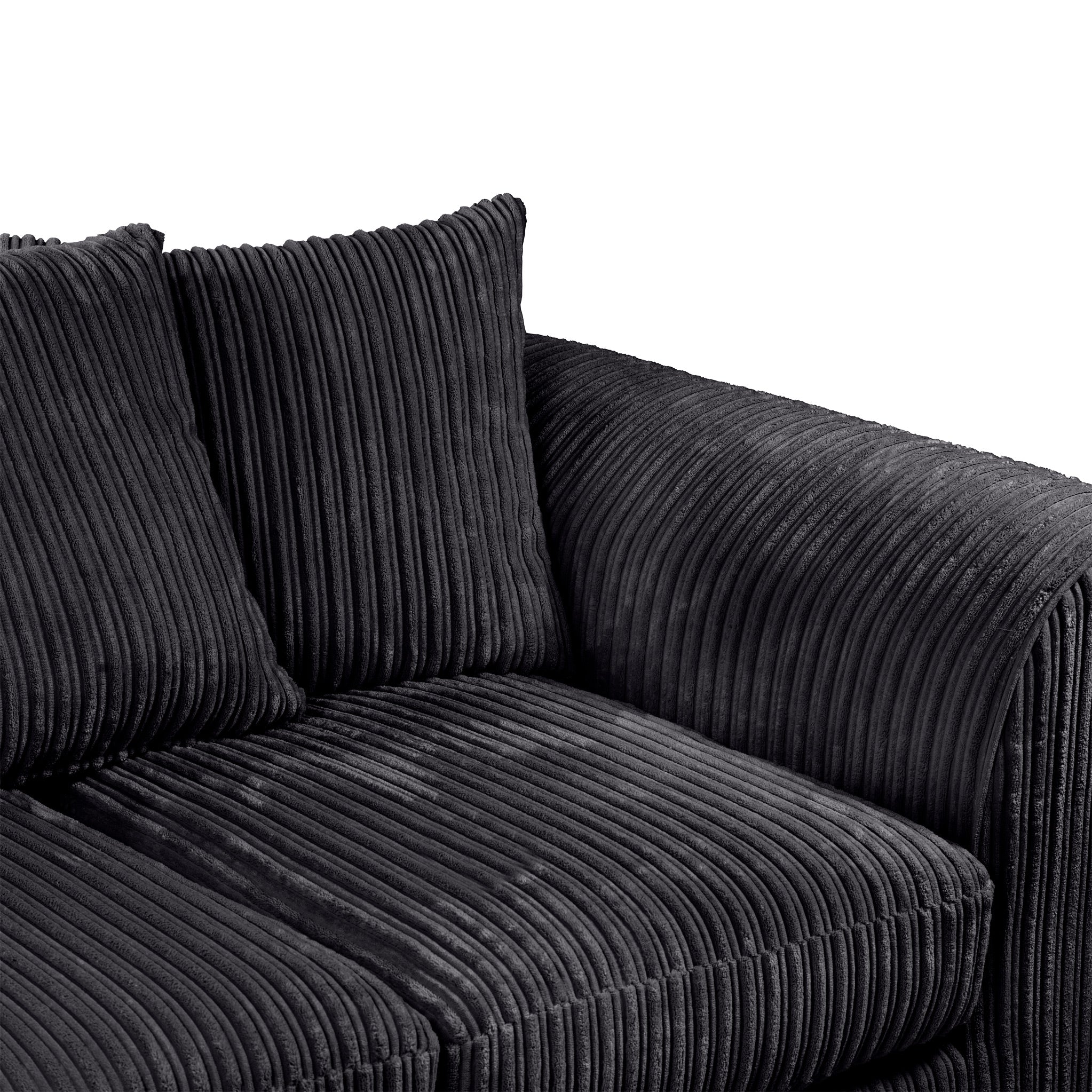 Black corduroy store couch