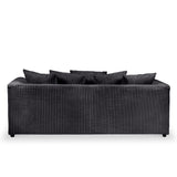 Bletchley Black Jumbo Cord 3 Seater Sofa from Roseland Furniture