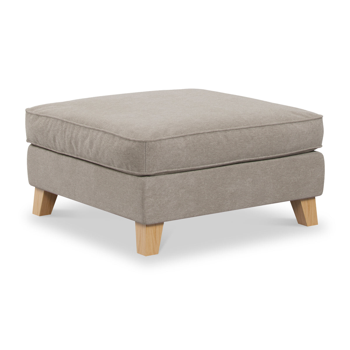 Claridge Soft Chenille Footstool Linen from Roseland Furniture