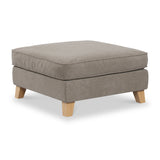 Claridge Soft Chenille Footstool Beige from Roseland Furniture