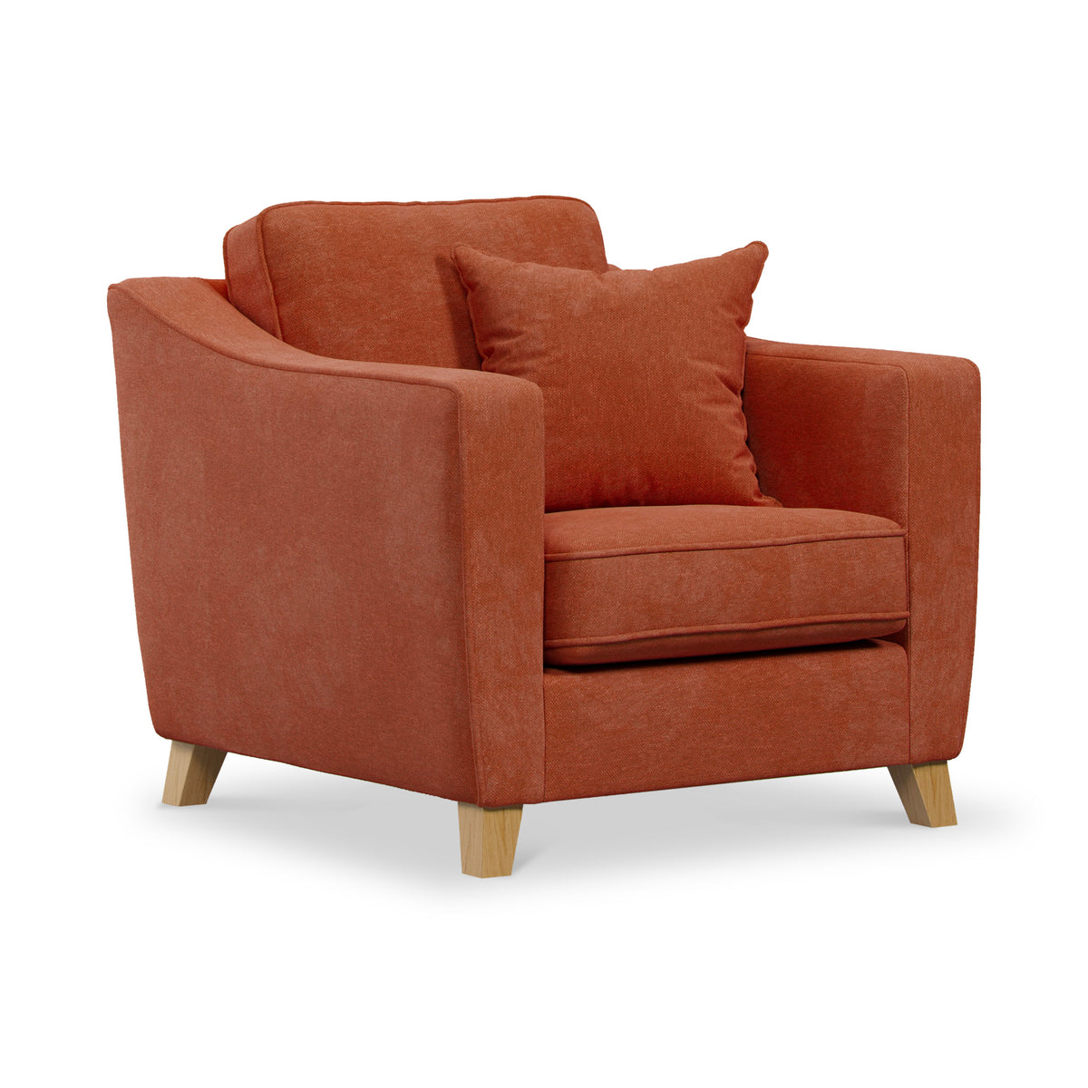 Claridge Soft Chenille Armchair Terra from Roseland Furniture