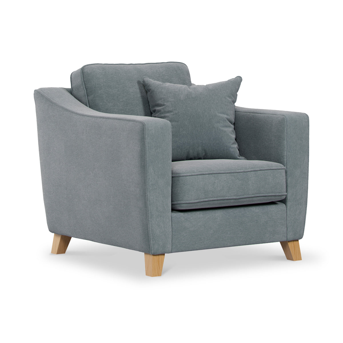 Claridge Soft Chenille Armchair Steel from Roseland Furniture