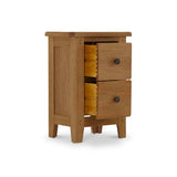 Broadway Oak Narrow Bedside by Roseland Furniture