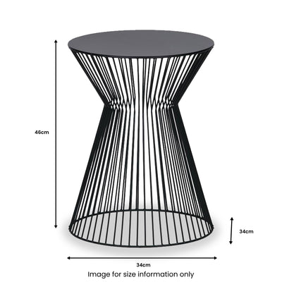 Reyes Wire Hourglass Shaped Side Table