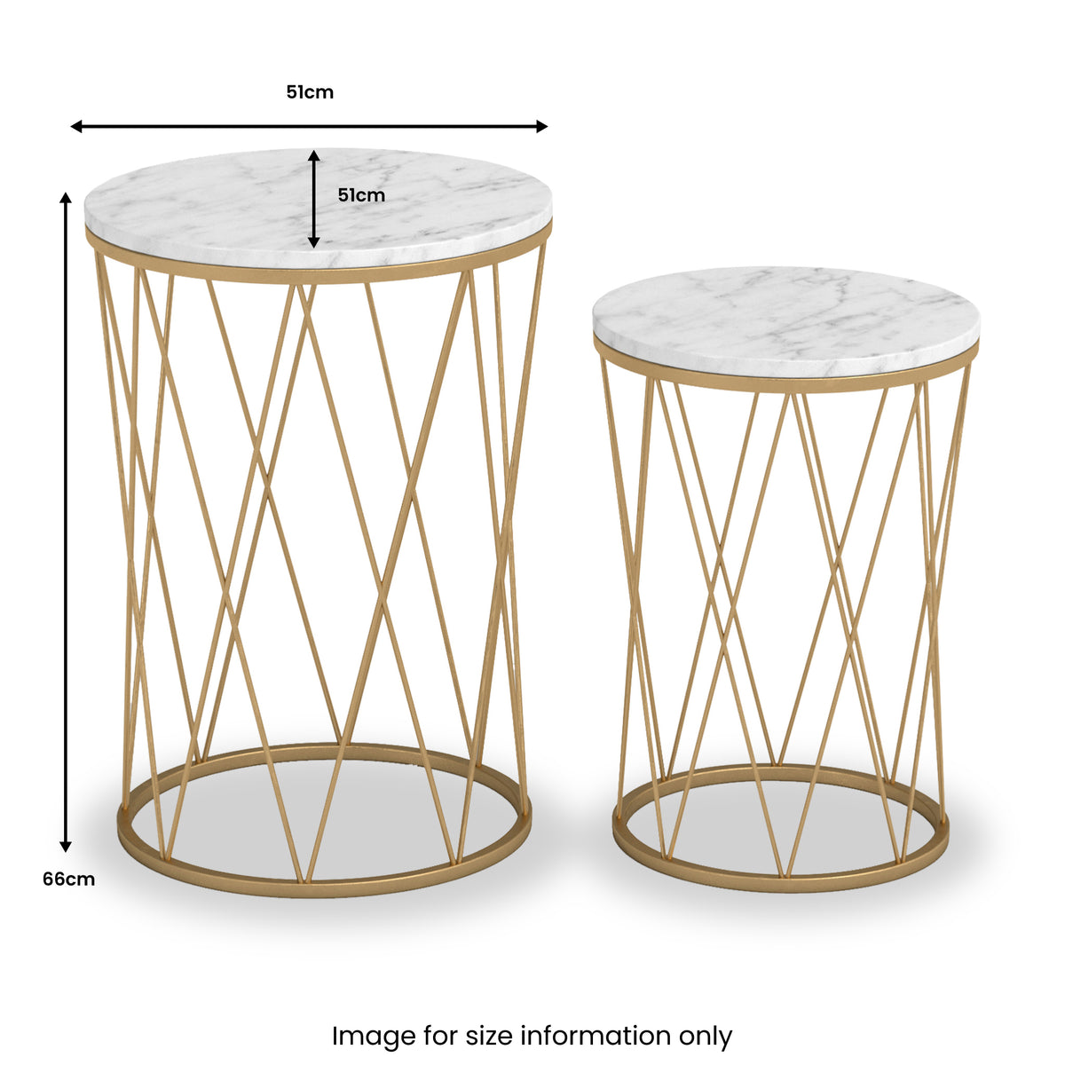 Olsen Marble Topped Gold Framed Side Tables from Roseland Furniture