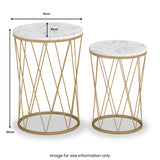 Olsen Marble Topped Gold Framed Side Tables from Roseland Furniture