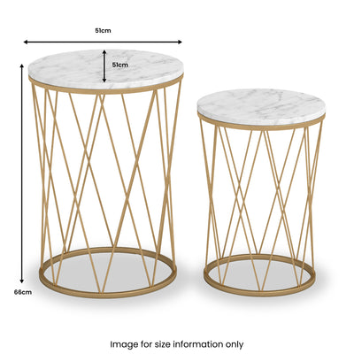 Olsen Marble Topped Gold Framed Side Tables