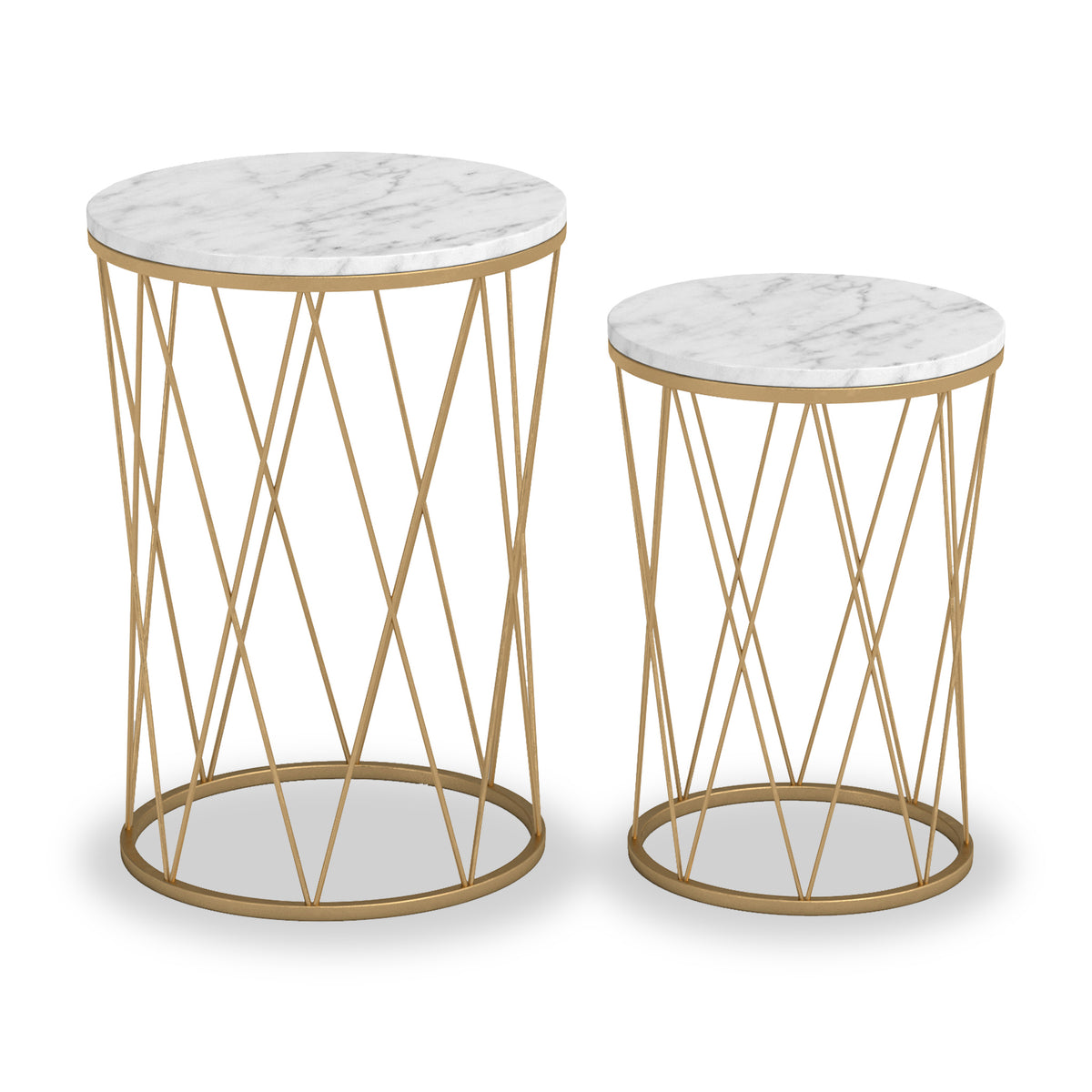 Olsen Marble Topped Gold Framed Side Tables from Roseland Furniture